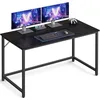 Image de VASAGLE Bureau d'Ordinateur, Table, 60 x 120 x 76 cm, pour Bureau, Chambre, Salon, Cadre en Métal, Noir Boisé et Noir d'encre LWD039B56