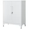 Image de SONGMICS Caisson de Bureau, Placard Polyvalent, Armoire de Bureau à 2 Portes, Verrouillable, en Acier, pour Salon, Gris Mat OMC013G01