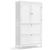 Image de VASAGLE Armoire de Salle de Bain, Meuble de Rangement, Placard de Cuisine avec 2 Portes, 2 Tiroirs, Étagères Réglables, 30 x 60 x 110 cm, Blanc BBC551P31