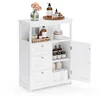Image de VASAGLE Meuble de Salle de Bain, Meuble de Rangement, Commode, Placard, Armoire, avec Étagères Réglables, 3 Tiroirs, 30 x 60 x 80 cm, Blanc BBC542P31V1
