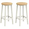 Image de VASAGLE Tabourets de Bar, Lot de 2, Chaises, Siège Haut, Cadre Métallique, Montage Facile, Hauteur 65 cm, Repose-pieds, pour Cuisine, Salon, Salle à Manger, Beige Chêne et Blanc LBC032W09