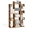 Image de VASAGLE Bibliothèque Arbre, Étagère à 13 Compartiments, Meuble de Rangement, 86 x 25 x 140 cm, avec Coins arrondis et rebords, Marron Rustique LBC67BXV1