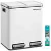 Image de SONGMICS Poubelle Cuisine, 2 x 15 L, Poubelle Tri, avec Pédale, 2 Compartiments, 15 Sacs Poubelles, Seaux Intérieurs, Couvercles en Douceur, en Acier, Blanc Nuage LTB30WT