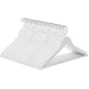 Image de SONGMICS Cintre Bois, Lot de 30, avec Encoches Antiglisse, Barre Antiglisse pour Pantalons, Crochet Pivotant 360°, pour Costumes, Chemises, Manteaux, Blanc et Argent CRW031WT