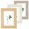 Image de SONGMICS Cadres Photo, Lot de 3, à accrocher où à Poser, pour Images de 10 x 15 cm ou 13 x 18 cm, avec Passe-Partout, Protection de Face en Verre, Couleur boisée Blanc, Gris et Brun RPF38WG