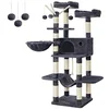 Image de FEANDREA Arbre à Chat XXL, Tour de Jeux 164 cm, Gris Anthracite PCT087G01
