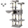 Image de Feandrea Arbre à Chat XXL, Tour de Jeux 164 cm, Gris Clair PCT087W01
