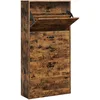 Image de VASAGLE CUSTOS Collection - Meuble à Chaussures à 3 Abattants, Placard de Rangement à 3 Niveaux, 3 Compartiments, pour Entrée, Salon, Chambre, Marron Rustique LBC030X01V1