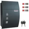 Image de SONGMICS Boîte aux Lettres Murale, avec fenêtres de visualisation, Emplacement pour nom, 2 clés, Facile à Installer, Gris Anthracite GMB030G02