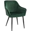 Image de SONGMICS Chaise Salle à Manger, Lot de 6, Chaise de Cuisine, Fauteuil en Velours, Rembourrée, avec Accoudoirs, Charge Max. 120 kg, Pieds en Métal, pour Salle à Manger, Gris et Noir d'Encre LDC087G01-6