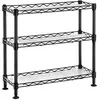 Image de SONGMICS Étagère à Épices à 3 Niveaux, Étagère de Cuisine en Métal avec Planches en Plastique, Étagère de Rangement, Étagères Réglables en Hauteur, 40 x 15 x 39,5 cm, Noir LGR025B01