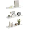 Image de SONGMICS Étagère Murale Suspendue, Lot de 3, Décoration Salon, Longueur 60 cm, Tablette Flottante, pour Cadres Photo, Salon, Bureau, Salle de Bain, Cuisine, Blanc LWS061W01