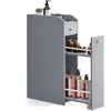 Image de VASAGLE Petit Meuble de Salle de Bains, Placard Étroit, Meuble de Rangement pour Papier Toilette, Armoire de Toilette avec Tiroir, Commode sur Pieds, pour Petits Espaces, Gris Tourterelle BBC847G02