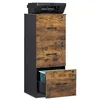 Image de VASAGLE Custos Collection - Meuble de Bureau, Meuble de Rangement, Support pour Imprimante, avec 3 Tiroirs Verrouillables, Tringles Réglables, Compatible avec Formats A4, Marron Rustique OFC055KD01