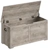 Image de VASAGLE Coffre de Rangement, Banc à Chaussures, avec 2 Charnières de Sécurité, Imitation Grange, 40 x 100 x 46 cm, pour Entrée, Couloir, Chambre, Salon, Grège Chiné LSB061K02