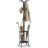 Image de SONGMICS Porte-manteau, Portant à Vêtements avec Porte-parapluie, 12 Crochets, Structure Métallique, Hauteur 175 cm, pour Entrée, Salon, Chambre, Noir d'Encre RCR011B01