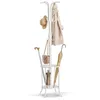 Image de SONGMICS Porte-manteau, Portant à Vêtements avec Porte-parapluie, 12 Crochets, Structure Métallique, Hauteur 175 cm, pour Entrée, Salon, Chambre, Blanc Perle RCR011W01
