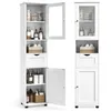 Image de VASAGLE Meuble Salle de Bain, Colonne, Rangement avec Étagères Réglables, Placards à Porte, Tiroir, Compartiment, Gain de Place, Blanc Nuage BBK163W01