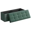 Image de SONGMICS Mazie Collection - Banc de Rangement, Repose-Pieds Pliable de 110 cm, Bout de Lit, Montage Facile, pour Salon, Chambre, Entrée, Vert Rétro LSF077C01