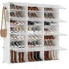 Image de SONGMICS Étagère à Chaussures 12 Compartiments, Étagère de Rangement Modulable, Compartiment de 30 x 40 x 30 cm, Porte, Cadre en Acier, Plastique, pour Couloir, Chambre, Entrée, Blanc LPC040W01