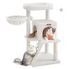Image de Feandrea Arbre à Chat, Tour de Jeux, Grand Plate-Forme, Blanc Crème PCT051T01
