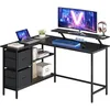 Image de VASAGLE Bureau d'Ordinateur en Forme de L, 135 x 105 x 89 cm