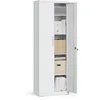 Image de SONGMICS Meuble de Rangement Bureau, en Acier, Placard, 5 Niveaux, 40 x 60 x 180 cm, Doubles Portes, Serrure, Armoire à Outils, Étagères Réglables, pour Garage, Bureau, Gris Mat OMC014G01