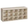 Image de VASAGLE Banc à Chaussures, Organiseur de Chaussures avec 15 Compartiments, Siège Rembourré, pour Entrée, Couloir, Placard, Beige Naturel et Beige Cappuccino LHS015K04