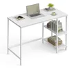 Image de VASAGLE Bureau avec Rangement, Table d’Ordinateur, avec 2 Étagères Réversibles, Poste de Travail, pour Télétravail, Salon, Cadre en Acier, Style Moderne, Blanc Érable LWD046W01