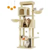 Image de Feandrea Grand Arbre à Chat, 174 cm, Multi-Niveaux, 2 Niches, 2 Paniers