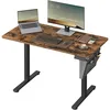 Image de SONGMICS Bureau Électrique Réglable en Hauteur, 120 x 60 cm, Table Assis-Debout, Fonction Mémoire 4 Hauteurs, pour Bureau, Télétravail, Marron Rustique LSD132K01