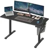 Image de SONGMICS Bureau Électrique Réglable en Hauteur, 140 x 60 cm, Table Assis-Debout, Fonction Mémoire 4 Hauteurs, pour Bureau, Télétravail, Noir d'encre LSD134B01