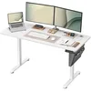 Image de SONGMICS Bureau Électrique Réglable en Hauteur, 140 x 60 cm, Table Assis-Debout, Fonction Mémoire 4 Hauteurs, pour Bureau, Télétravail, Blanc Nuage LSD134W01