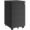 Image de SONGMICS Caisson de Bureau, Meuble de Bureau, Casier sur roulettes, Métallique, pour Imprimante, Verrouillable, 4 Tiroirs, Prémonté, Télétravail, 45 x 39 x 69 cm, Noir Mat OFC064B16