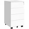 Image de SONGMICS Caisson de Bureau, Meuble de Bureau, Casier sur roulettes, Métallique, pour Imprimante, Verrouillable, 4 Tiroirs, Prémonté, Télétravail, 45 x 39 x 69 cm, Blanc Mat OFC064W14