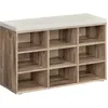 Image de VASAGLE Custos Collection - Banc à Chaussures, Organiseur de Chaussures avec 9 Compartiments, Siège Rembourré, pour Entrée, Couloir, Placard, Marron Camel et Beige Cappuccino LHS009K02