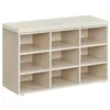 Image de VASAGLE Custos Collection - Banc à Chaussures, Organiseur de Chaussures avec 9 Compartiments, Siège Rembourré, pour Entrée, Couloir, Placard, Beige Naturel et Beige Cappuccino LHS009K01