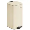 Image de SONGMICS Poubelle de Cuisine, Poubelle 30 L, Poubelle à Pédale en Acier, avec Seau Intérieur, Fermeture Douce et Maintien en Ouverture, Beige Sable LTB593A02