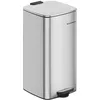 Image de SONGMICS Poubelle de Cuisine, Poubelle 30 L, Poubelle à Pédale en Acier, avec Seau Intérieur, Fermeture Douce et Maintien en Ouverture, Argent Métallique LTB593E01