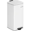 Image de SONGMICS Poubelle de Cuisine, Poubelle 30 L, Poubelle à Pédale en Acier, avec Seau Intérieur, Fermeture Douce et Maintien en Ouverture, Blanc Nuage LTB593W02