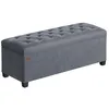 Image de SONGMICS Tabouret de Rangement, Pouf, Repose-Pieds, 40 x 110 x 40 cm, Bout de Lit Cubique avec Rangement, Charge jusqu'à 300 kg, pour Salon, Chambre, Entrée, Gris Ardoise LSF089G01