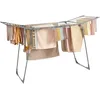 Image de SONGMICS Étendoir à Linge, 62 x 173 x 96,5 cm, Séchoir à Linge, Étendage Buanderie, Gain de Place, avec Pinces à Chaussettes, Structure en Métal, pour Vêtements, Serviettes, Draps, Gris LLR518G01