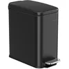 Image de SONGMICS Poubelle de Salle de Bain 10L, Petit, Couvercle, Poubelle à Pédale pour Toilettes, Compact, Petit Espace, en Acier, Fermeture en Douceur, Noir LTB561B10