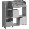 Image de SONGMICS Étagère de Rangement pour Enfants, Bibliothèque, pour Livres et Jouets, Organisateur avec 2 Boîtes de Rangement, pour Salle de Jeux, Chambre d’Enfants, Salon, Gris Tourterelle GKR042G01
