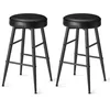 Image de VASAGLE EKHO Collection - Tabouret de Bar, Lot de 2, Chaise de Cuisine, Haut, en PU avec Coutures, Style Moderne Mi-siècle, Hauteur Assise 63 cm, Cuisine, Bar, Montage Facile, Noir d'encre LBC080B01
