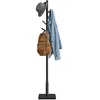 Image de VASAGLE Portemanteau, Portant à Vêtements en Bois, Support sur Pieds avec 8 Crochets, pour Manteaux, Chapeaux, Sacs, pour Entrée, Couloir, Bois d'Hévéa, Noir d'Encre RCR010B01V2