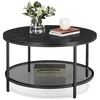 Image de VASAGLE Table Basse, Table de Salon, Façon Marbre, Support en Verre Trempé, Facile à Assembler, Style Moderne, Noir Marbré et Noir d'encre LCT071B58