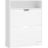 Image de VASAGLE Custos Collection - Meuble à Chaussures 2 Portes, Étagère à Chaussures, Compartiment Ouvert, Séparateur Réglable, 10 à 12 Paires, pour Entrée, Blanc Nuage LBC048W01V1