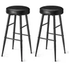 Image de VASAGLE EKHO Collection - Tabouret de Bar, Lot de 2, Chaise de Cuisine, Haut, PU avec Coutures, Style Moderne Mi-siècle, Hauteur Assise 76,2 cm, Cuisine, Bar, Montage Facile, Noir d'encre LBC090B01