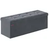 Image de SONGMICS Banc de Rangement, Pouf Pliable, 38 x 110 x 38 cm, Bout de Lit, Repose-Pieds, Coffre de Rangement, Charge jusqu'à 300 kg, pour Salon, Chambre, Entrée, Gris Ardoise LSF277G01